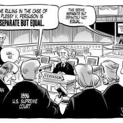 Crow jim plessy ferguson laws car racial segregation separate train law political john supreme court equal but kids history cartoons